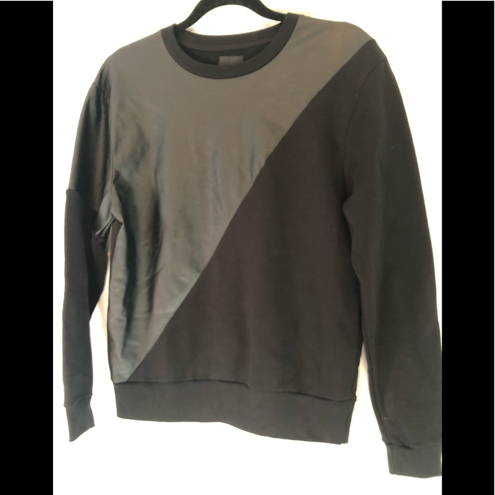 ZARA MAN vegan leather sweater black